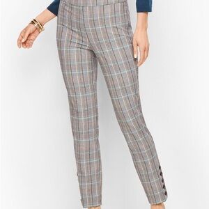 TALBOTS CHATHAM BUTTON-HEM ANKLE PANTS - MACINTOSH PLAID